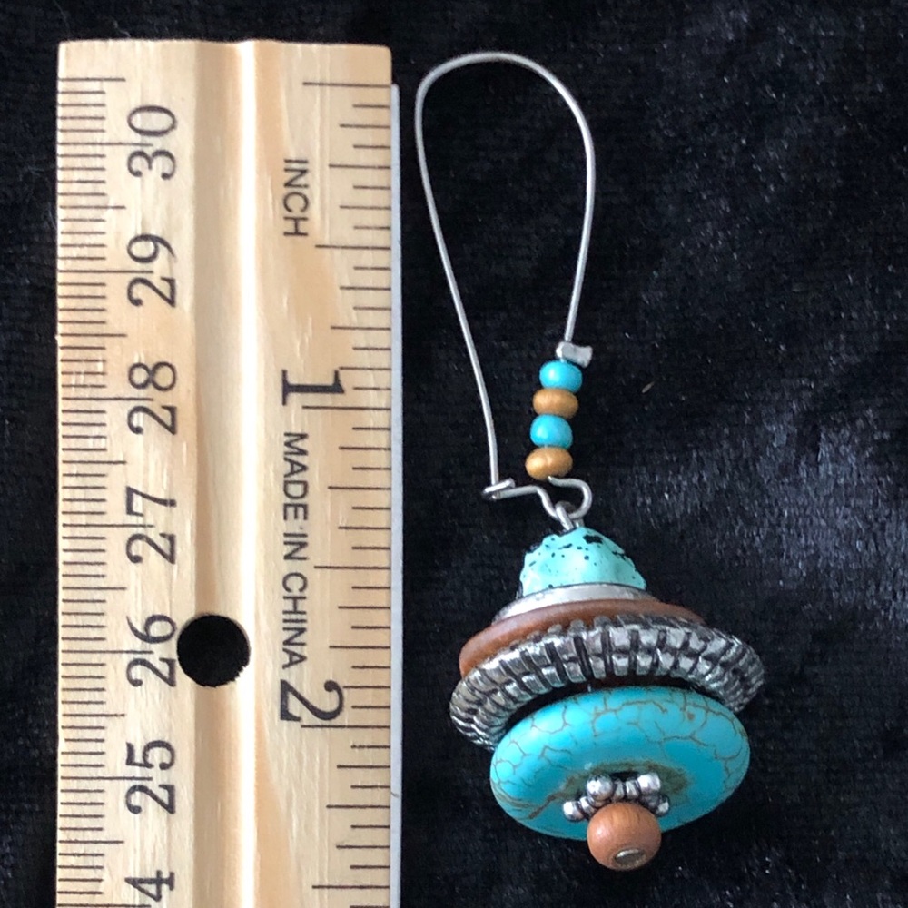 Turquoise Loop Earrings - Picture 4 of 5